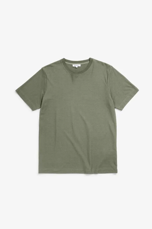 Men Cotton Crpe Tshirt Sediment Green Norse Projects TShirts