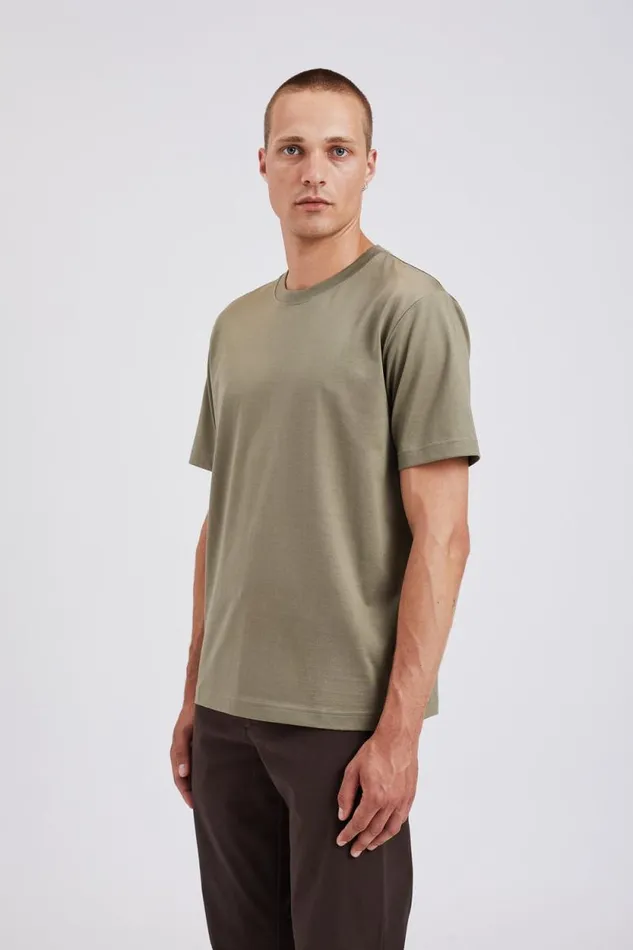 Men Cotton Crpe Tshirt Sediment Green Norse Projects TShirts