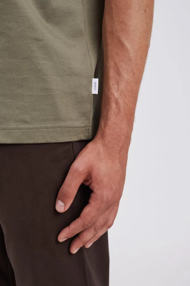 Men Cotton Crpe Tshirt Sediment Green Norse Projects TShirts