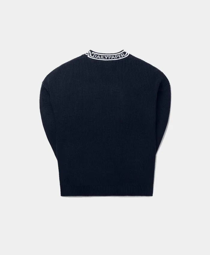 Men Deep Navy Roshaun Sweater Daily Paper Hoodies and Sweaters