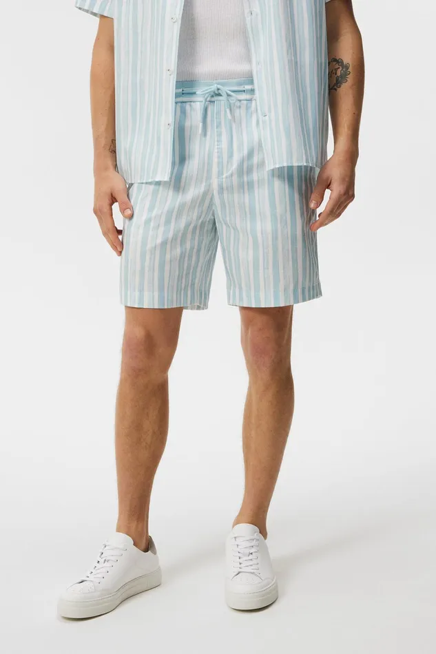 Men Earl Painted Stripe Shorts Dream Blue JLindeberg Shorts