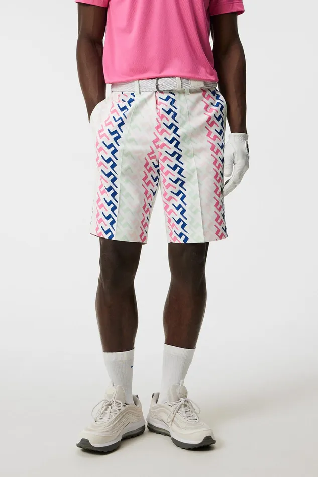 Men Eloy Print Shorts Pink Painted Bridge JLindeberg Shorts