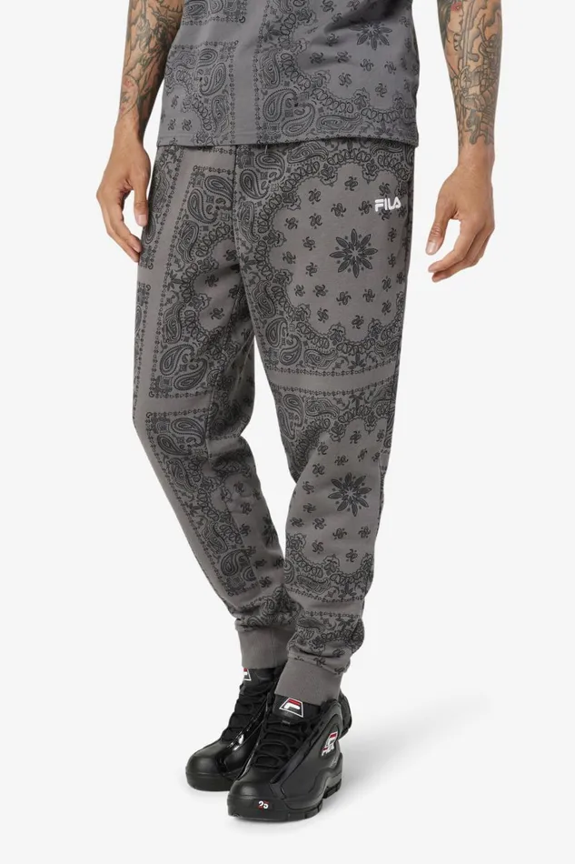 Men Fila Pants and Shorts Hemlock Jogger Thunderstorm Bandana Print