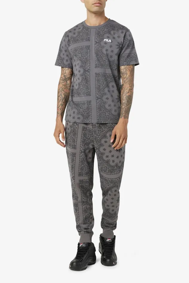Men Fila Pants and Shorts Hemlock Jogger Thunderstorm Bandana Print