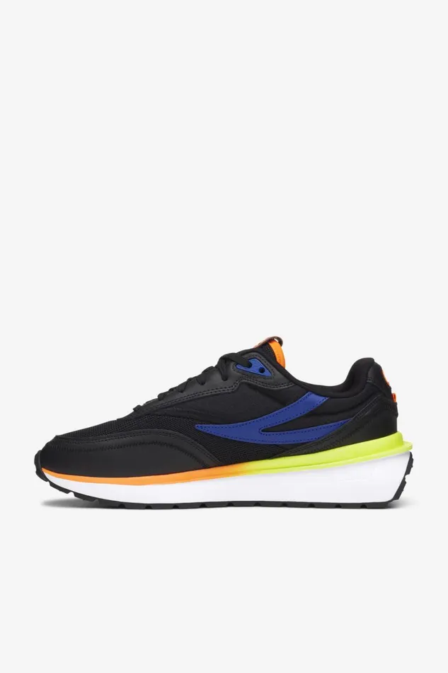 Men Fila Sneakers and Lifestyle Renno Black Mazarine Blue Safety Yellow