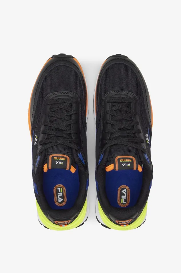 Men Fila Sneakers and Lifestyle Renno Black Mazarine Blue Safety Yellow