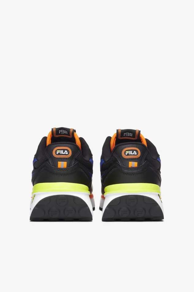 Men Fila Sneakers and Lifestyle Renno Black Mazarine Blue Safety Yellow