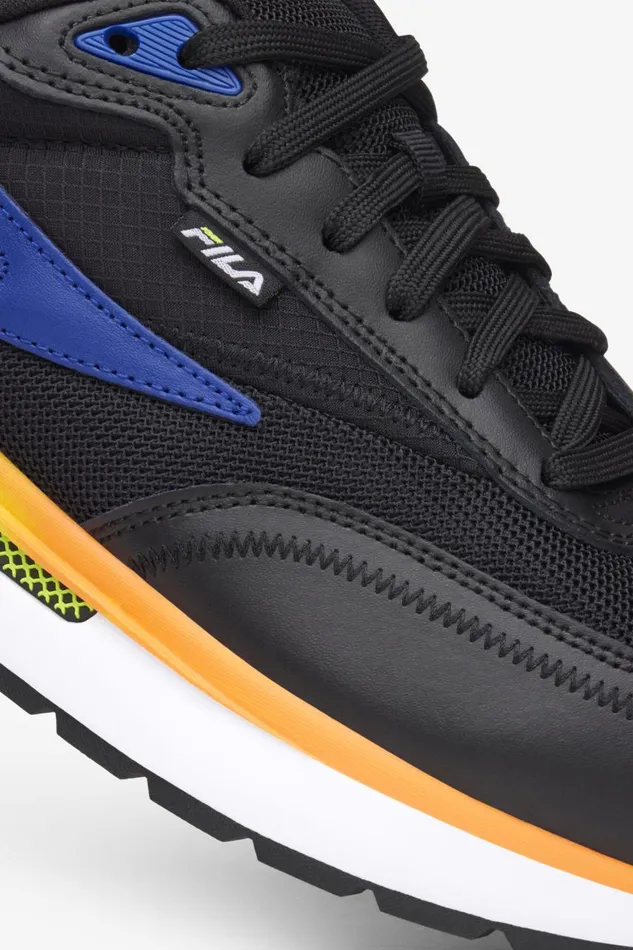 Men Fila Sneakers and Lifestyle Renno Black Mazarine Blue Safety Yellow