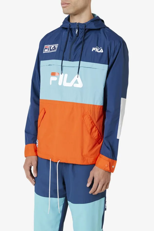 Men Fila Sweatsuits and Tracksuits Tharu Windjacket French Navy Bayou Cherry Tomato