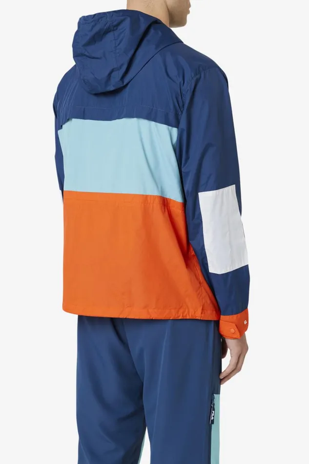 Men Fila Sweatsuits and Tracksuits Tharu Windjacket French Navy Bayou Cherry Tomato