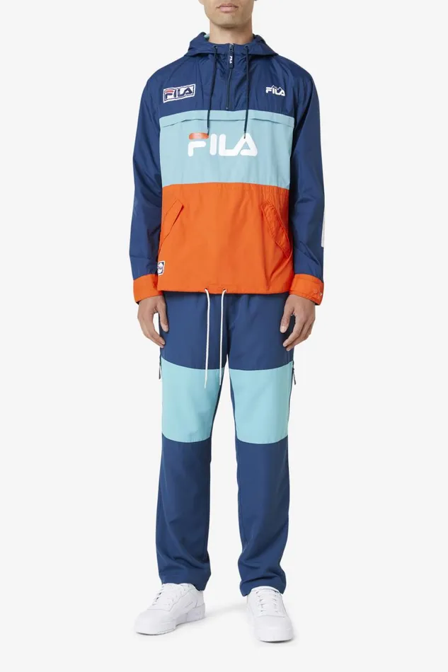 Men Fila Sweatsuits and Tracksuits Tharu Windjacket French Navy Bayou Cherry Tomato
