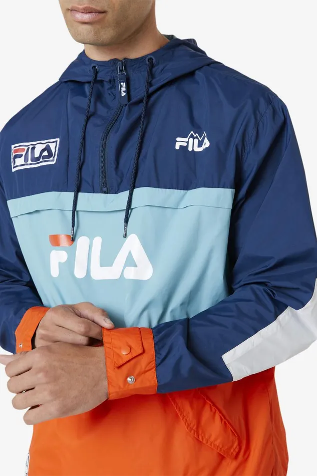 Men Fila Sweatsuits and Tracksuits Tharu Windjacket French Navy Bayou Cherry Tomato