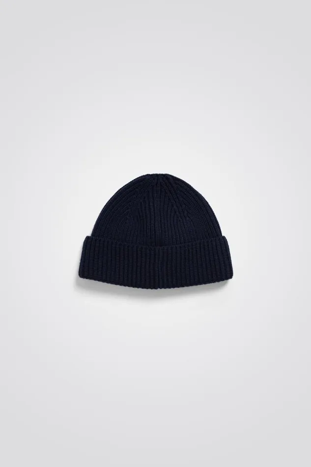Men Fine Merino Rib Beanie Dark Navy Norse Projects Beanies