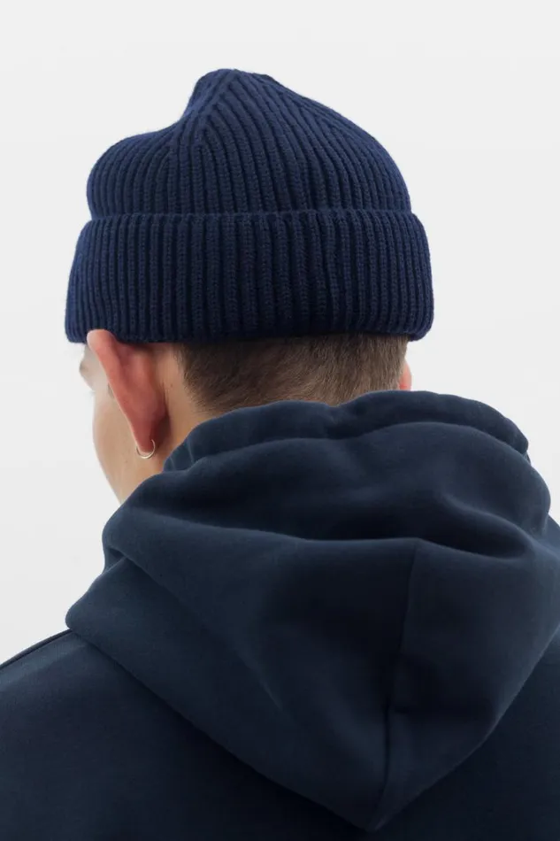 Men Fine Merino Rib Beanie Dark Navy Norse Projects Beanies