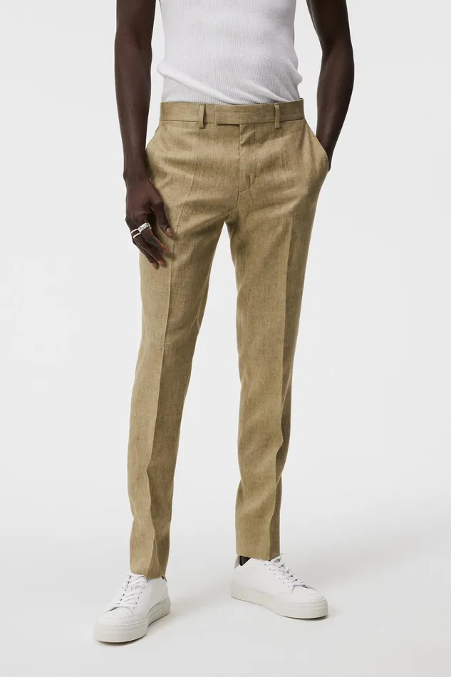 Men Grant Super Linen Pants Aloe JLindeberg Trousers