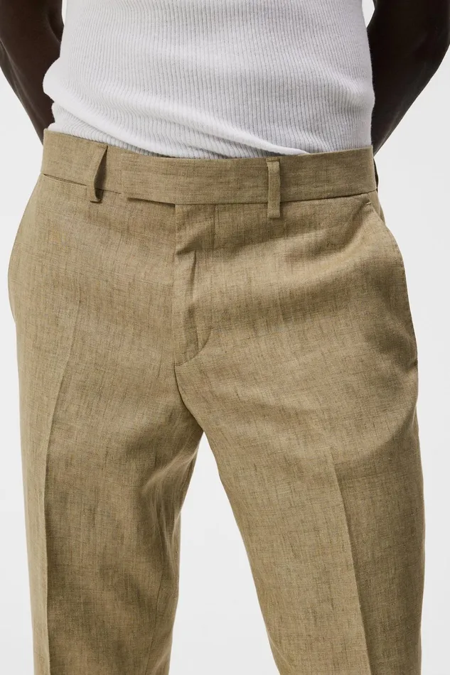 Men Grant Super Linen Pants Aloe JLindeberg Trousers Men Grant Super Linen Pants Aloe JLindeberg Trousers