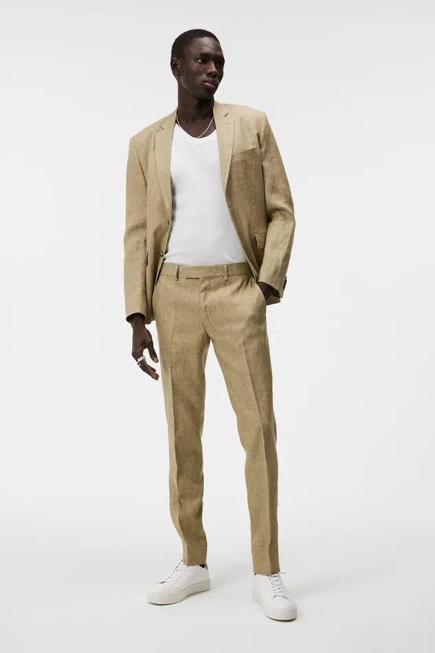 Men Grant Super Linen Pants Aloe JLindeberg Trousers Men Grant Super Linen Pants Aloe JLindeberg Trousers