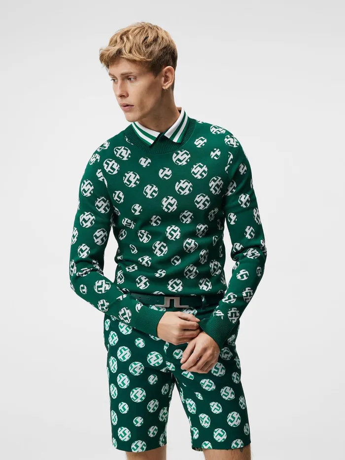 Men Gus Jacquard Sweater Rain Forest Sphere Dot JLindeberg Knitwear