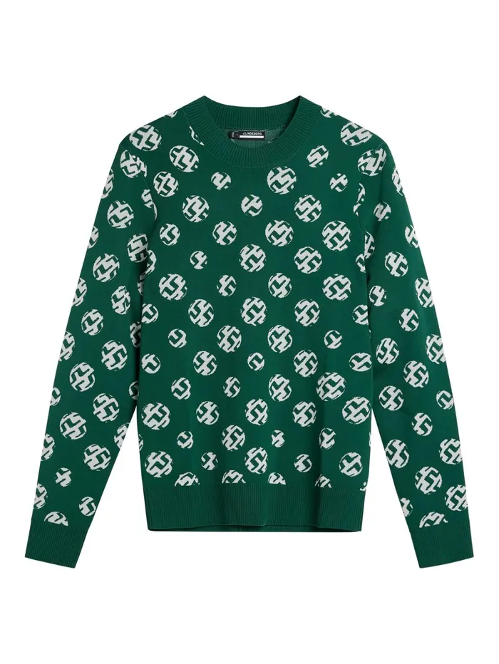 Men Gus Jacquard Sweater Rain Forest Sphere Dot JLindeberg Knitwear Men Gus Jacquard Sweater Rain Forest Sphere Dot JLindeberg Knitwear