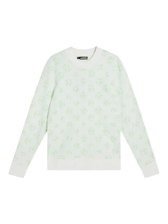 Men Gus Jacquard Sweater White Sphere Dot JLindeberg Knitwear
