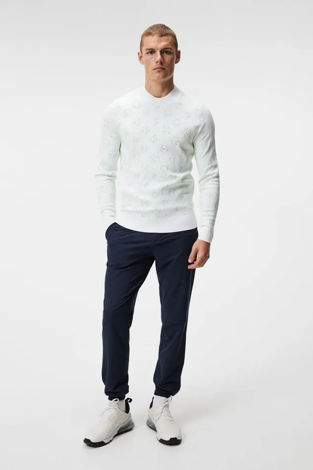 Men Gus Jacquard Sweater White Sphere Dot JLindeberg Knitwear