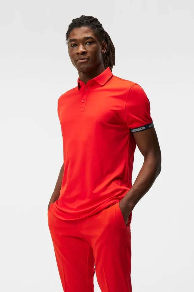Men Guy Regular Polo Fiery Red JLindeberg Polo Shirts