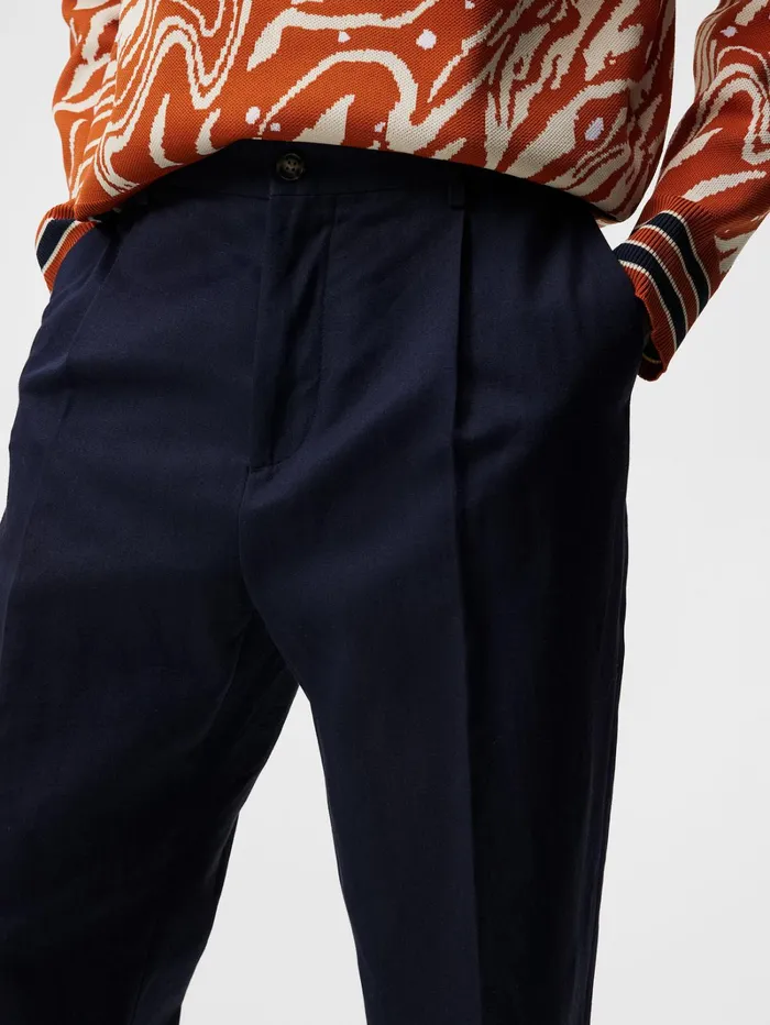 Men Haij Cotton Linen Pants JL Navy JLindeberg Tailored Trousers Men Haij Cotton Linen Pants JL Navy JLindeberg Tailored Trousers