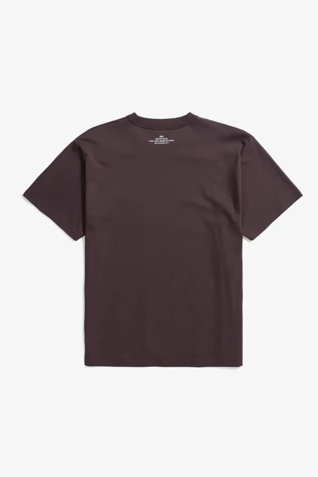 Men Holger Organic Interlock Tower Print TShirt Wine Red Norse Projects TShirts