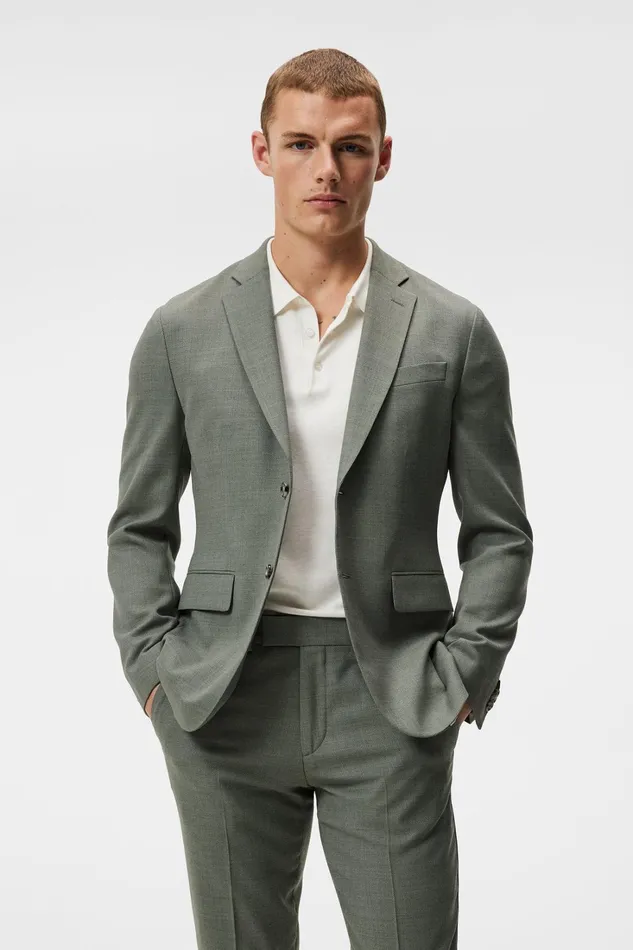 Men Hopper U Active Hopsack Blazer Aloe JLindeberg Blazers