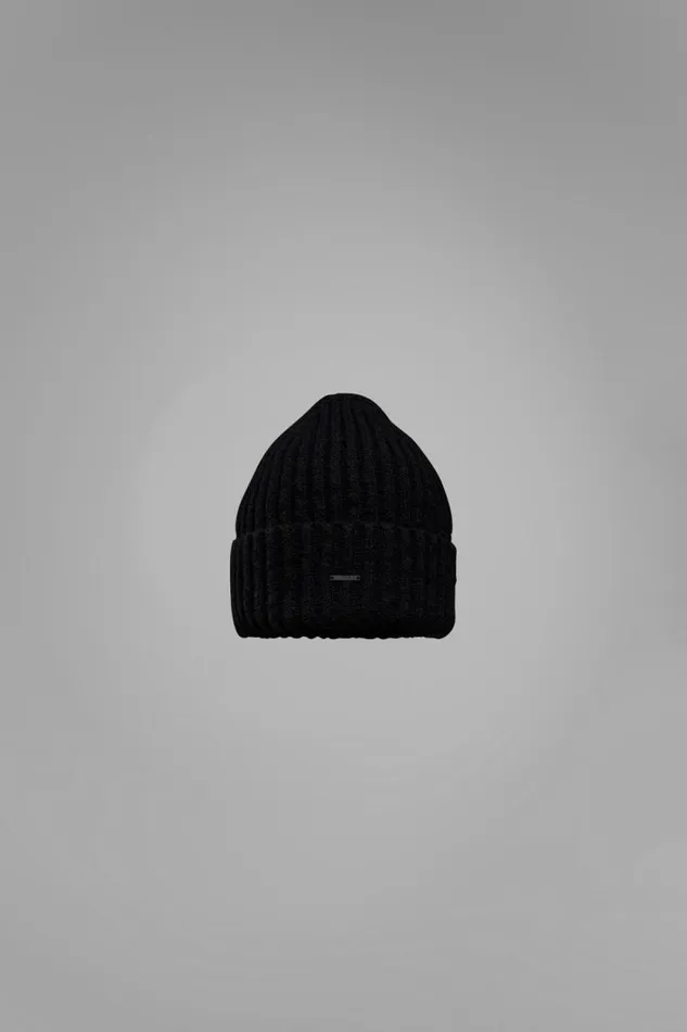 Men Hybrid Rib Beanie Stretch Wool Black Norse Projects Beanies