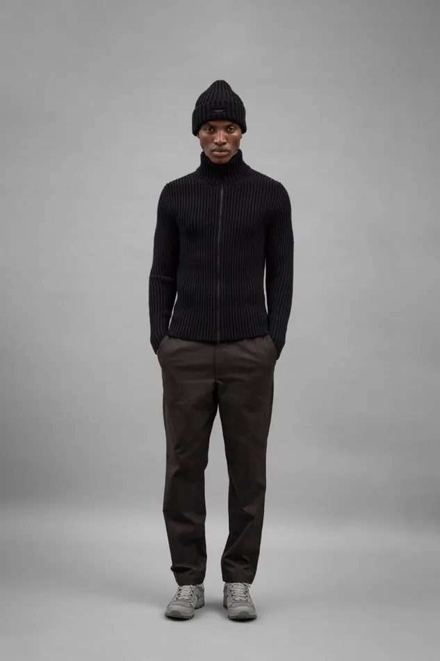 Men Hybrid Rib Beanie Stretch Wool Black Norse Projects Beanies