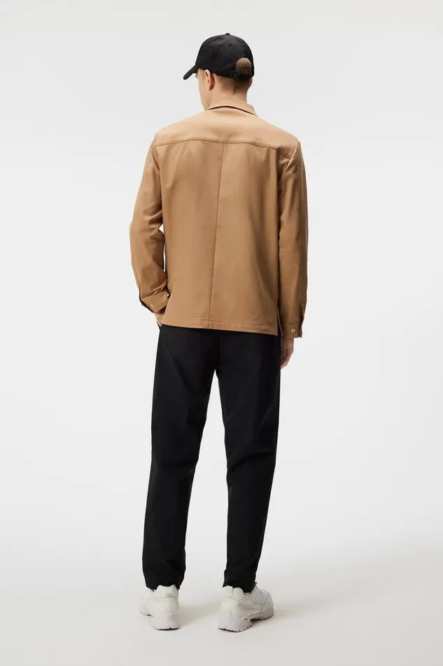 Men Jason Buttoned Cotton Stretch Tiger Brown JLindeberg Overshirts Men Jason Buttoned Cotton Stretch Tiger Brown JLindeberg Overshirts
