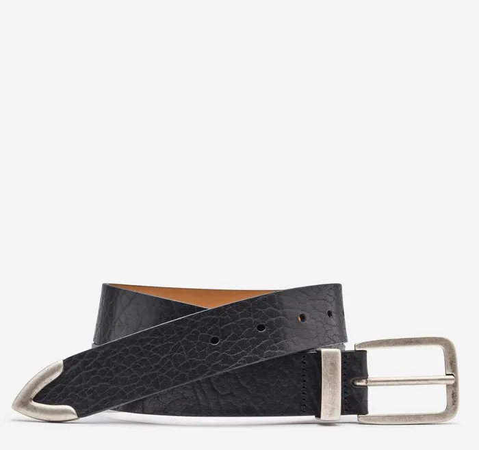 Men Johnston and Murphy Belts Bison Belt Black