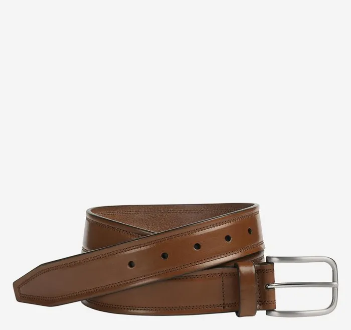 Men Johnston and Murphy Belts Double SelfStitch Belt Brown