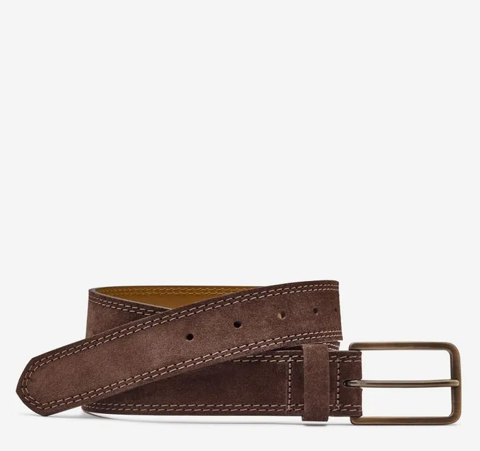 Men Johnston and Murphy Belts Suede Belt Brown