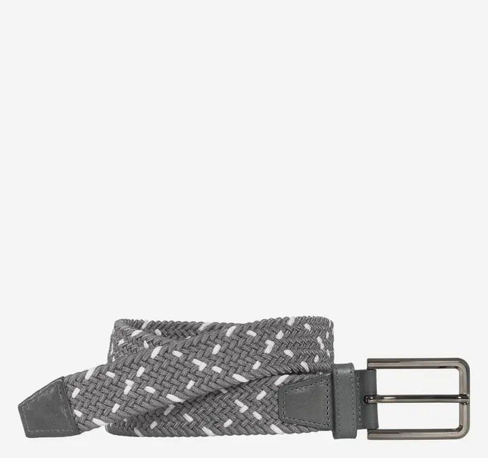 Men Johnston and Murphy Belts Woven StretchKnit Belt Graywhite