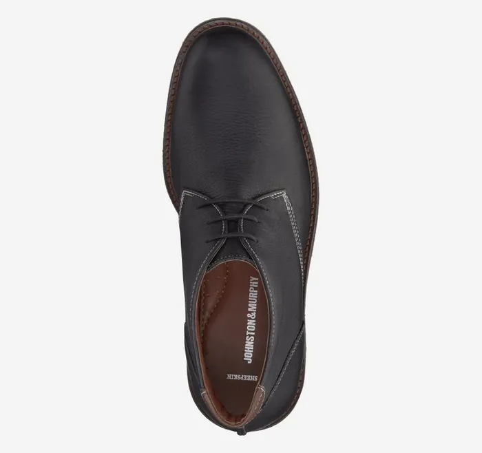 Men Johnston and Murphy Boots Copeland Chukka Black Tumbled Full Grain Men Johnston and Murphy Boots Copeland Chukka Black Tumbled Full Grain