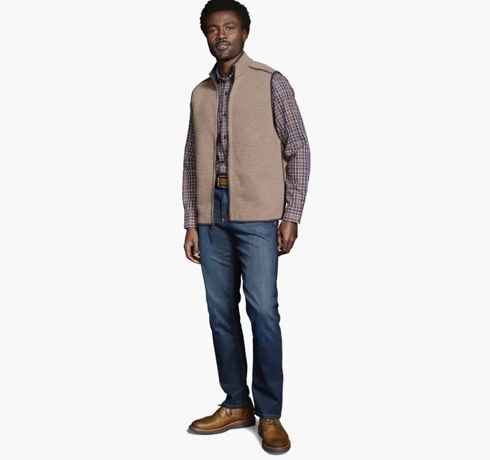 Men Johnston and Murphy Coats Jackets and Vests Reversible Channel Quilted Vest Brown Heathernavy Men Johnston and Murphy Coats Jackets and Vests Reversible Channel Quilted Vest Brown Heathernavy
