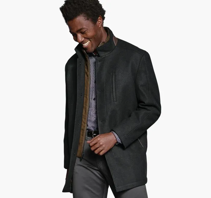 Men Johnston and Murphy Coats Jackets and Vests Upton Car Coat Black