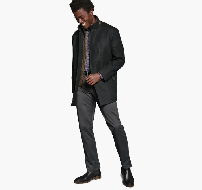 Men Johnston and Murphy Coats Jackets and Vests Upton Car Coat Black