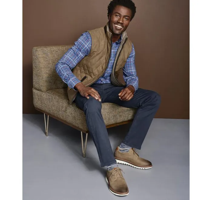Men Johnston and Murphy Coats Jackets and Vests Upton Reversible Vest Camellight Brown Men Johnston and Murphy Coats Jackets and Vests Upton Reversible Vest Camellight Brown
