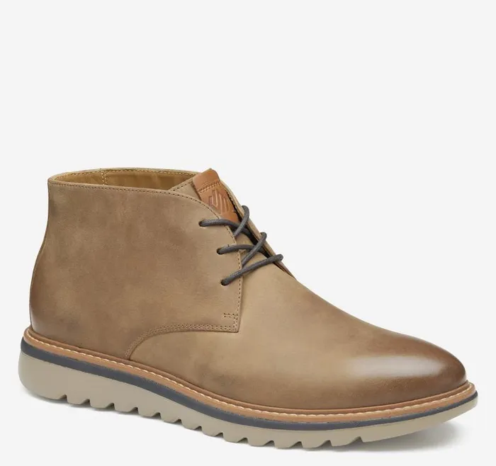 Men Johnston and Murphy LaceUps Braydon Chukka Brown Oiled Full Grain