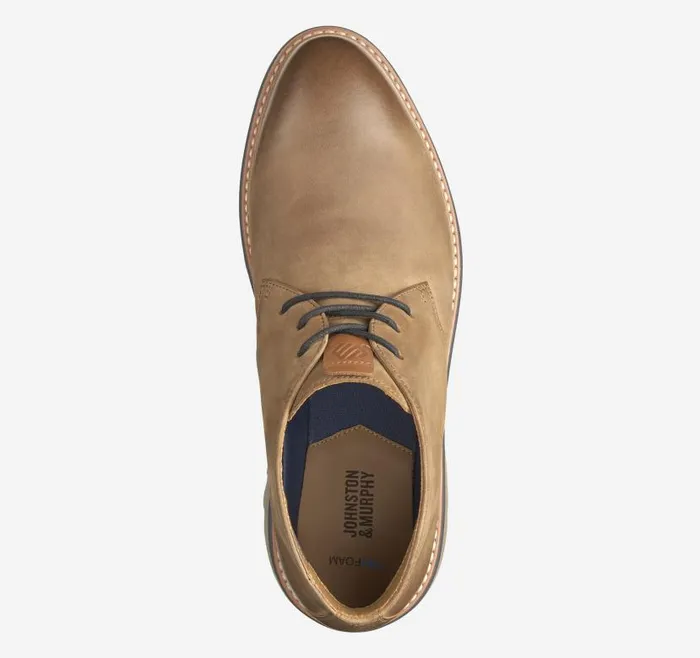 Men Johnston and Murphy LaceUps Braydon Chukka Brown Oiled Full Grain
