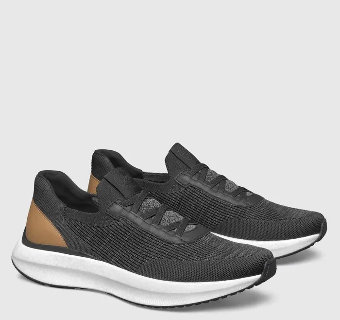 Men Johnston and Murphy LaceUps Briley Knit Jogger Black Knit