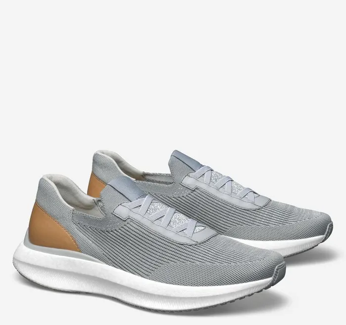 Men Johnston and Murphy LaceUps Briley Knit Jogger Gray Knit