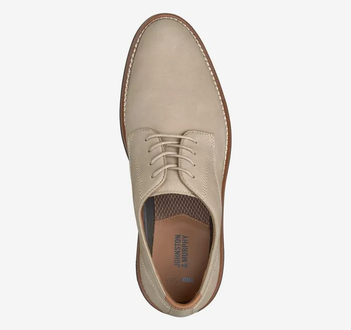 Men Johnston and Murphy LaceUps Upton Plain Toe Taupe Nubuck