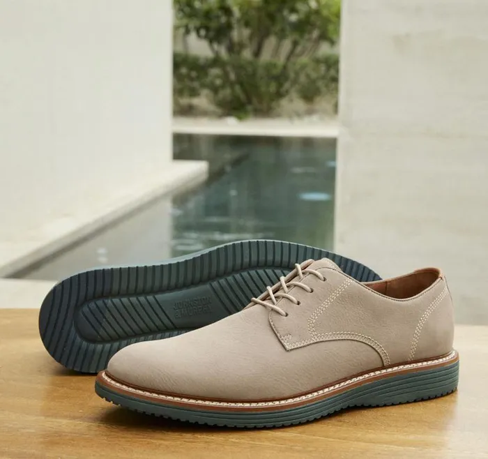 Men Johnston and Murphy LaceUps Upton Plain Toe Taupe Nubuck