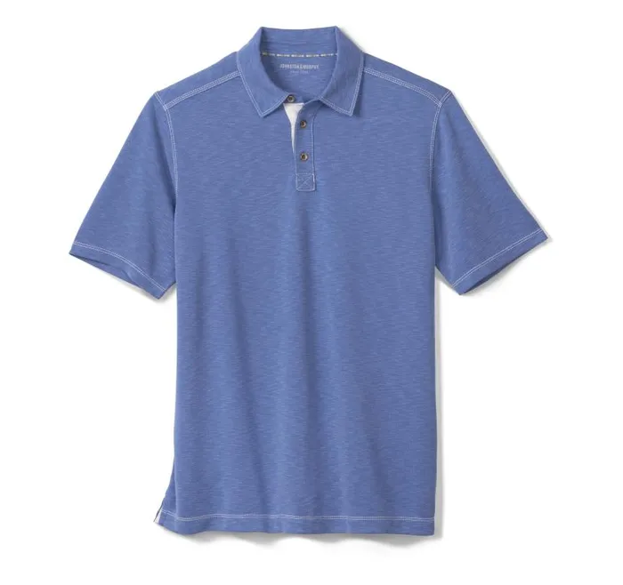 Men Johnston and Murphy Polos and Tees Vintage Slub Polo Royal Men Johnston and Murphy Polos and Tees Vintage Slub Polo Royal