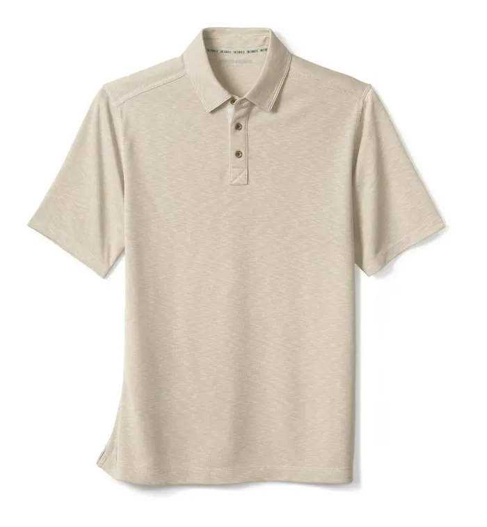 Men Johnston and Murphy Polos and Tees Vintage Slub Polo Stone Men Johnston and Murphy Polos and Tees Vintage Slub Polo Stone