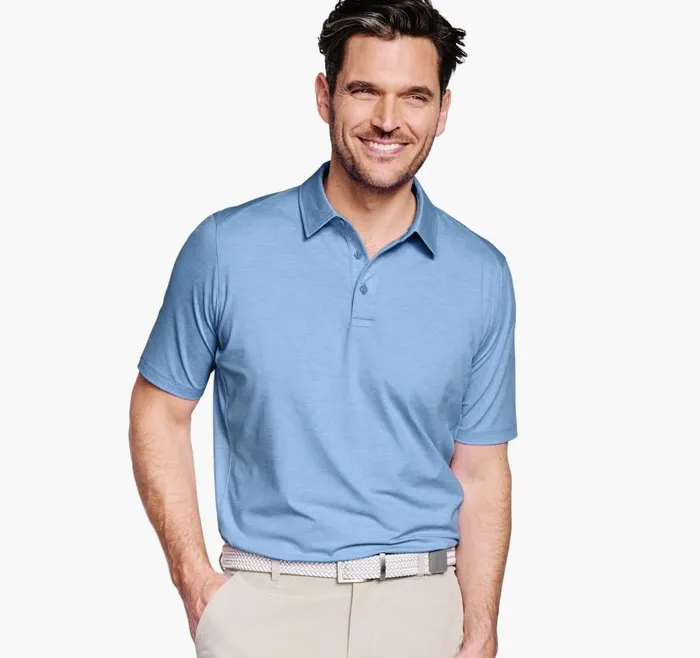 Men Johnston and Murphy Polos and Tees XC4 Performance Polo Blue
